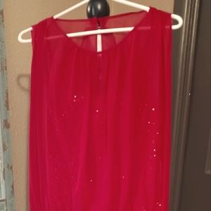 Sequin and chiffon sz 16 Party dress 👗 Red Red!